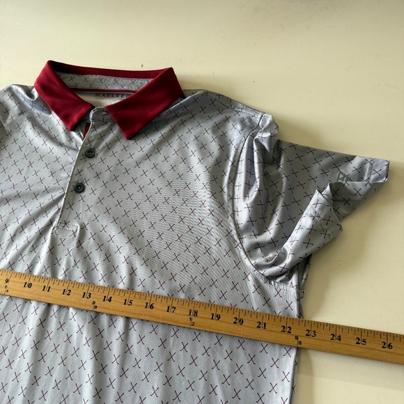 Maelreg Performance Polo Primary Gray Golf Club All Over Print Men Large Stretch - Picture 5 of 7